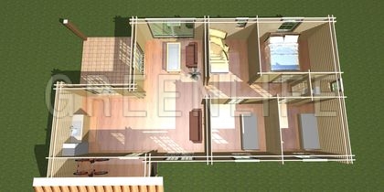 Plan 3D maison en bois